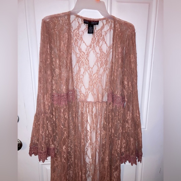 Polly & Esther Size Large lace pink cardigan/robe - Picture 3 of 4